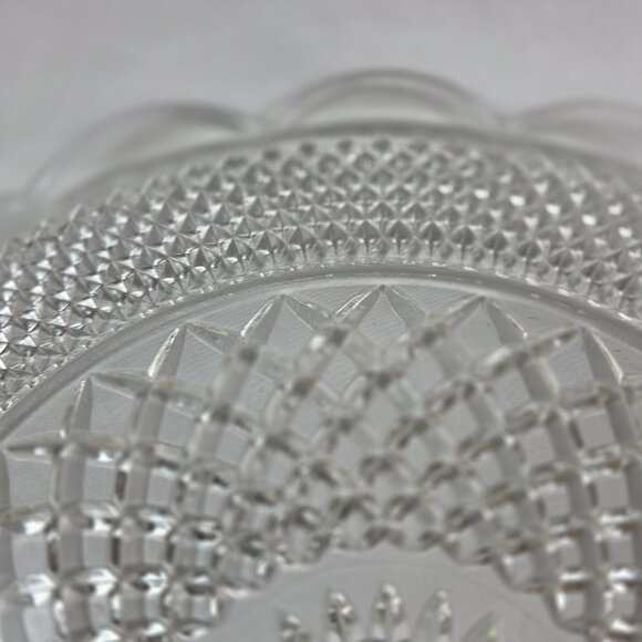Vintage Anchor Hocking Wexford Cupped Edge Torte Plate Quilted Diamond Design - Picture 2 of 12